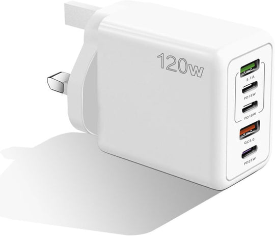 Compact 120W Type C charger for iPhone and Samsung with fast charger feature
