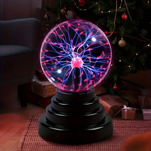 Compact 3-inch Plasma Ball Lighting Up in Response to Touch
