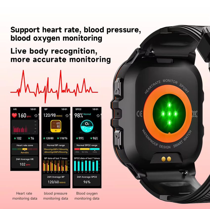 TechRaze C26 Smartwatch - heart rate, blood pressure, blood oxygen monitoring