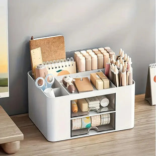 Elegant 2-Drawer Desk Organizer on a different desk setup, highlighting its versatility and clean design that complements various office styles