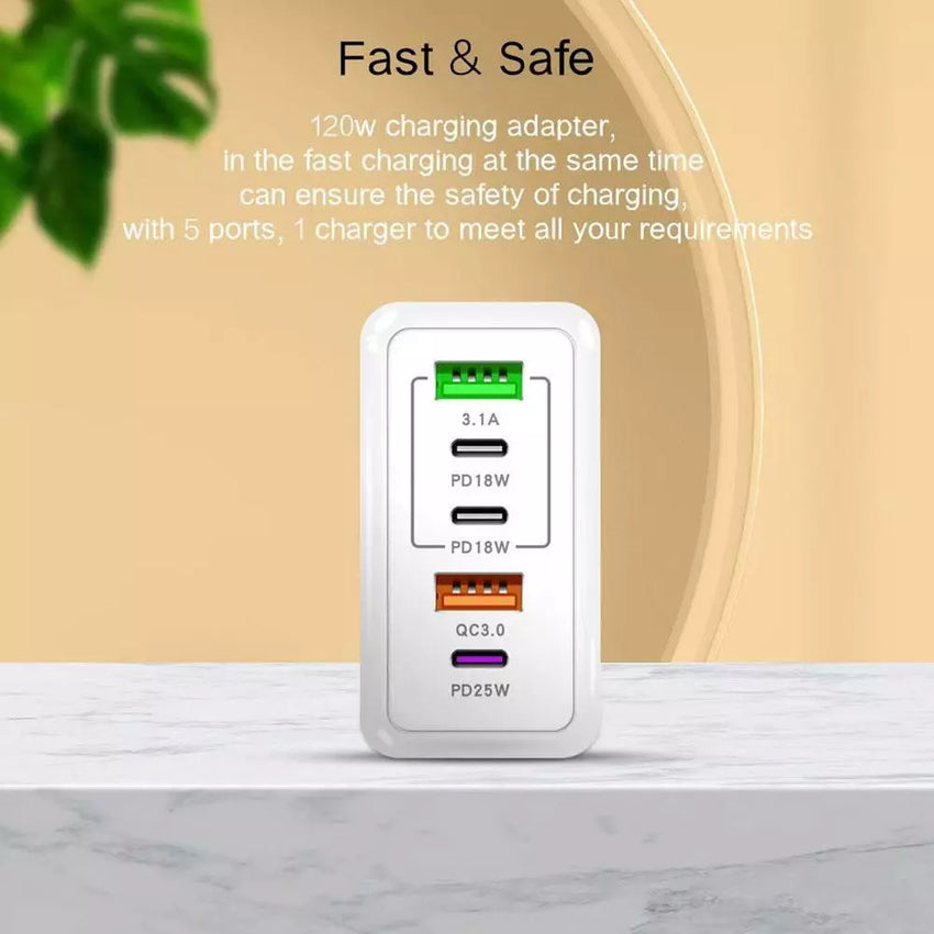 Multi-port USB charger for fast charging multiple devices
