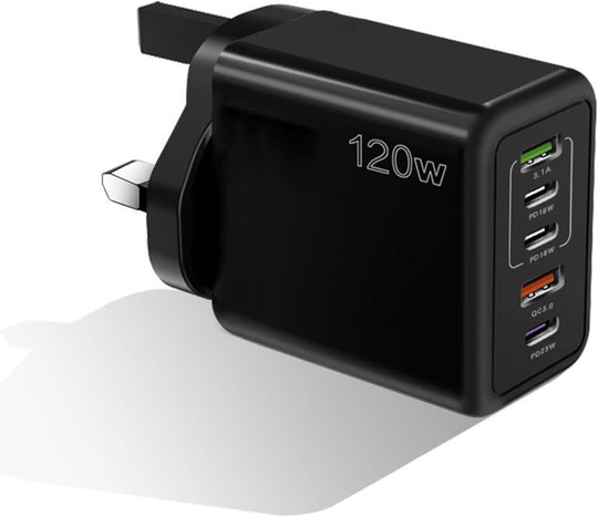 120W Fast Charger - 5 Ports for Quick Charging & Multi-Device Use