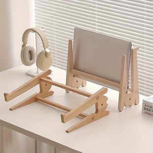 Durable wooden laptop holder for all device sizes