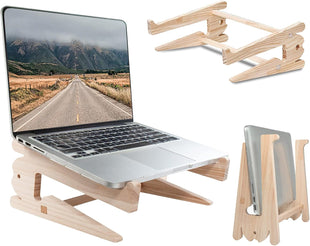 Wooden Laptop Stand - Durable & Ergonomic Laptop Holder for Desk